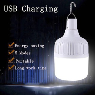 Đèn LED 5 bóng cứu hộ kích thước nhỏ gọn có móc treo sử dụng pin dùng cho tiệc nướng BBQ ngoài trời có thể sạc lại