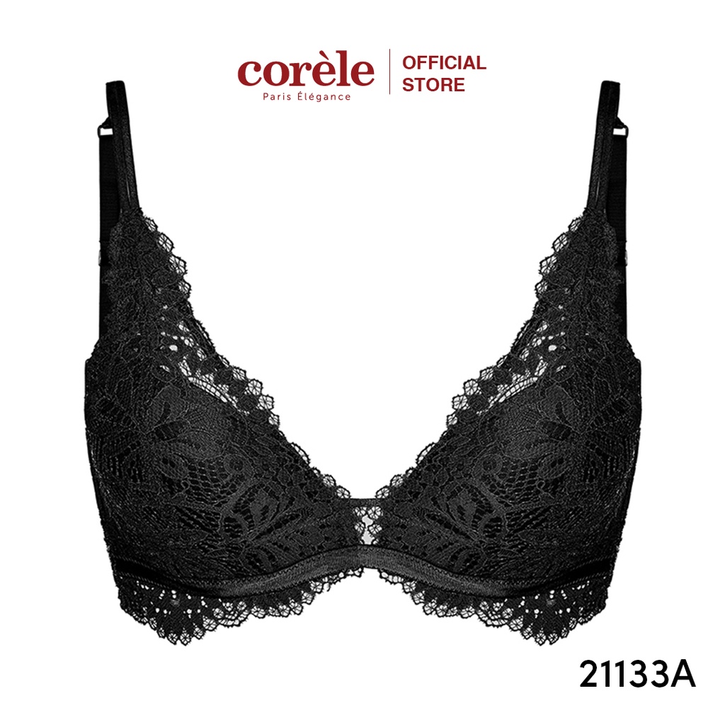 Áo ngực nâng vừa có gọng có ren Corèle V Pháp - 21133A