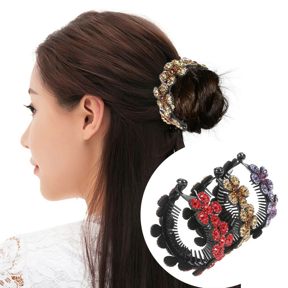 Kẹp Tóc Trang Trí Hình Đính Đá Nhân Tạo Phong Cách Cổ Điển