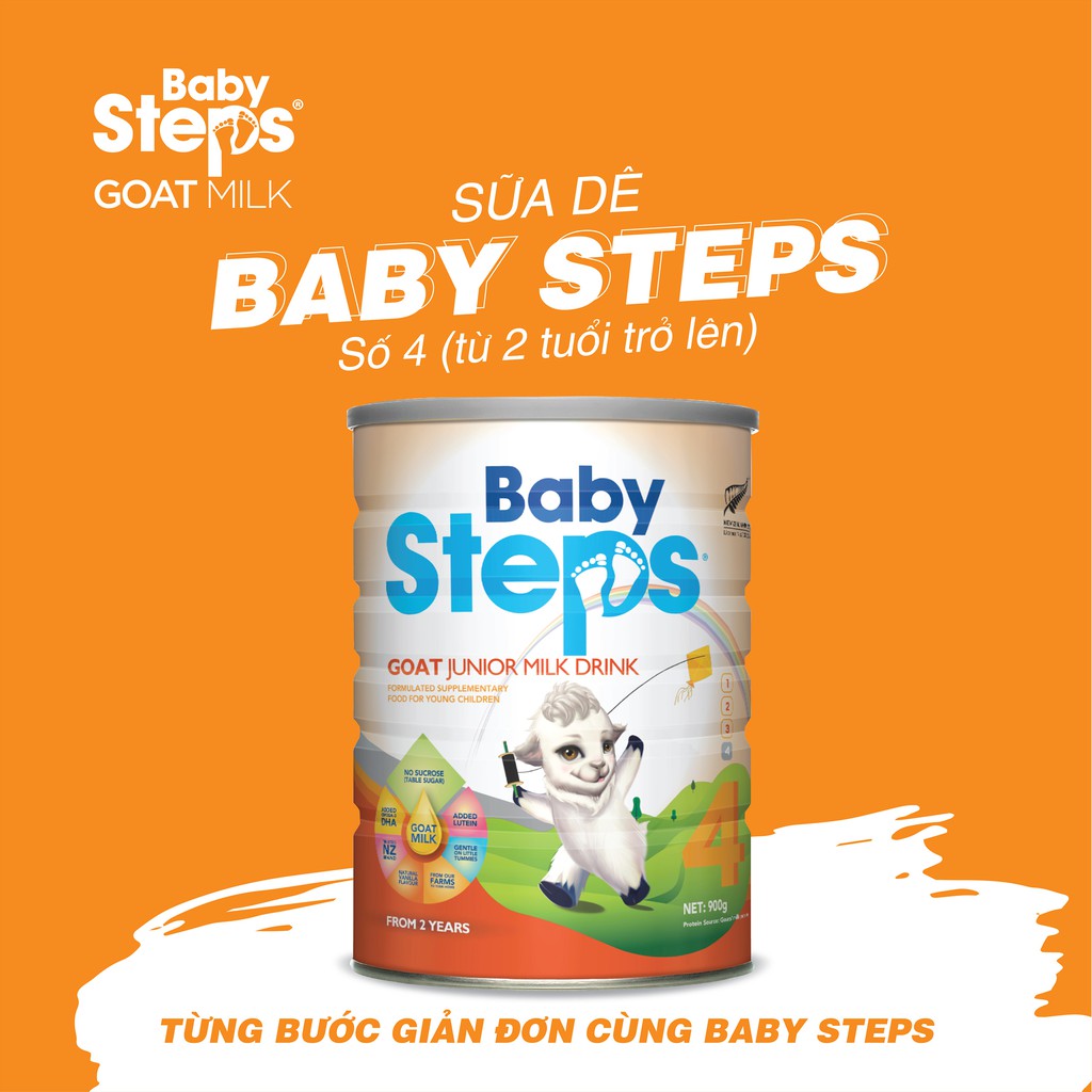 Sữa dê BabySteps đủ số 1, 2, 3, 4  3800g