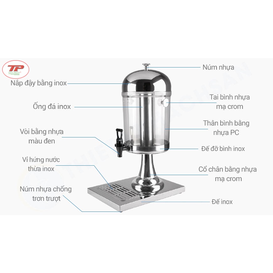 Bình Giữ Lạnh Nước trái cây, trà bí đao, nước sâm 8L