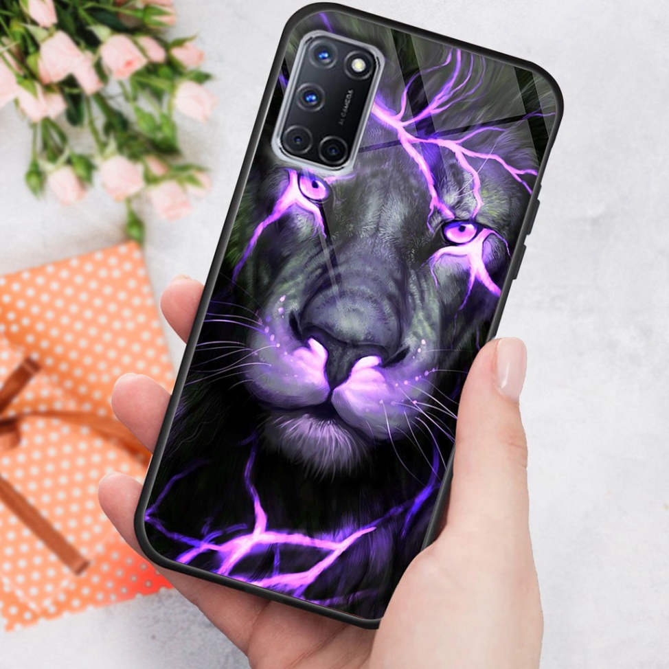 Ốp lưng kính CƯỜNG LỰC điện thoại OPPO A52 - A92 - A53 in hình hổ báo Doremon Case