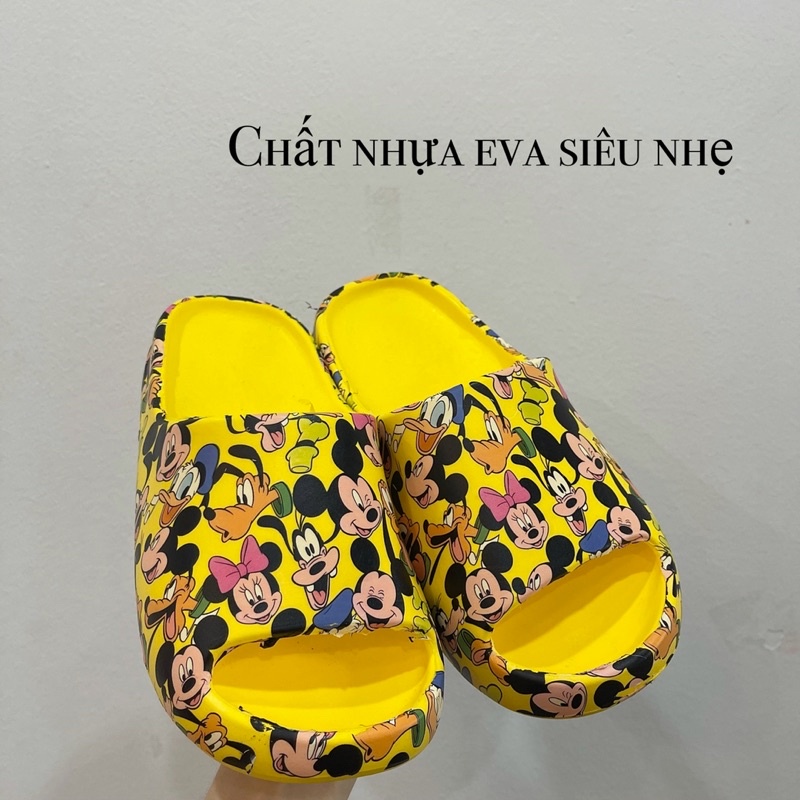 Dép lê quai ngang đế bánh mì họa tiết mickey dễ thương D142