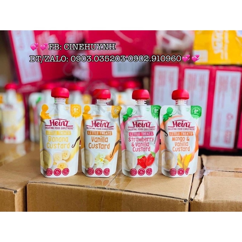VÁNG SỮA HEINZ CUSTARD ĐỦ VỊ NỘI ĐỊA ÚC 120G