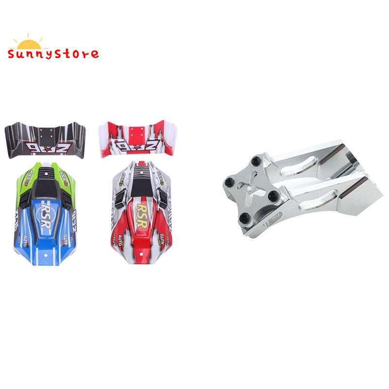 Tail Fixed Parts Tail Wing Firmware Set with 2 Set Remote Control Toy Vehicle Shell for Wltoys 144001 1/14 4WD RC Car