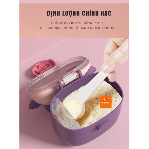 Hộp đựng sữa bột, đồ khô hình chú bò và hình ngôi nhà cao cấp hãng BBET (có thể tiệt trùng) - Hộp chia sữa bột