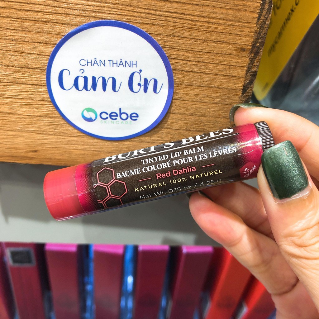 Son dưỡng có màu Burt's Bees Red Dahlia Tinted Lip Balm | BigBuy360 - bigbuy360.vn