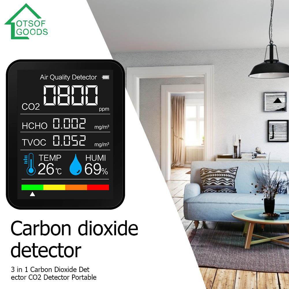 Thiết Bị Đo Độ Ẩm Và Nhiệt Độ Không Khí 5 Trong 1 Bằng Carbon Dioxide Hcho