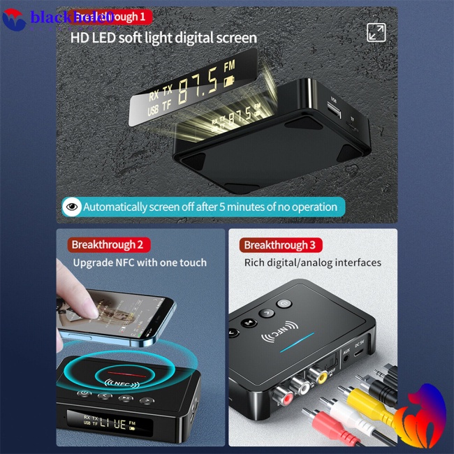 Thiết Bị Truyền Nhận Tín Hiệu Bluetooth 5.0 M6 Fm 3 Trong 1 Có Màn Hình Led Hiển Thị Dành Cho Ô Tô