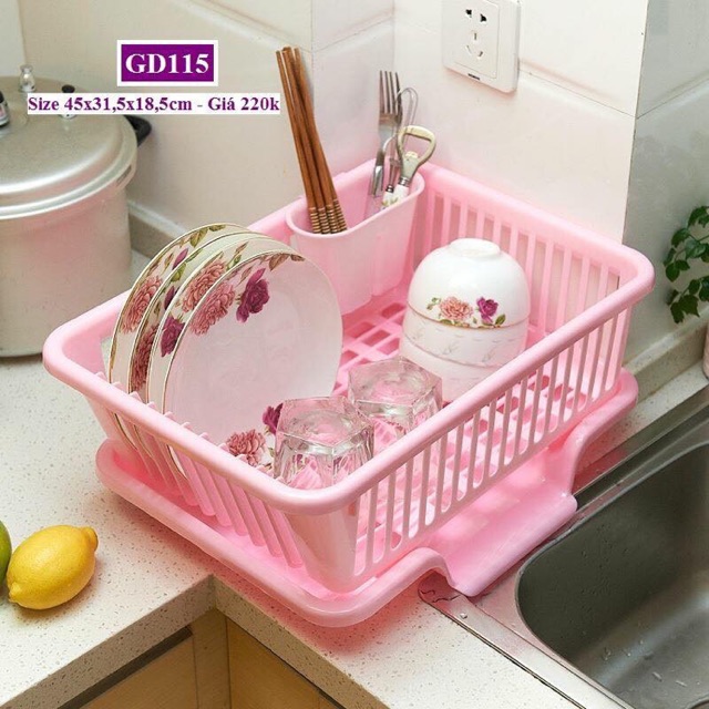 Giá úp bát đũa 1 tầng có khay thoát nước