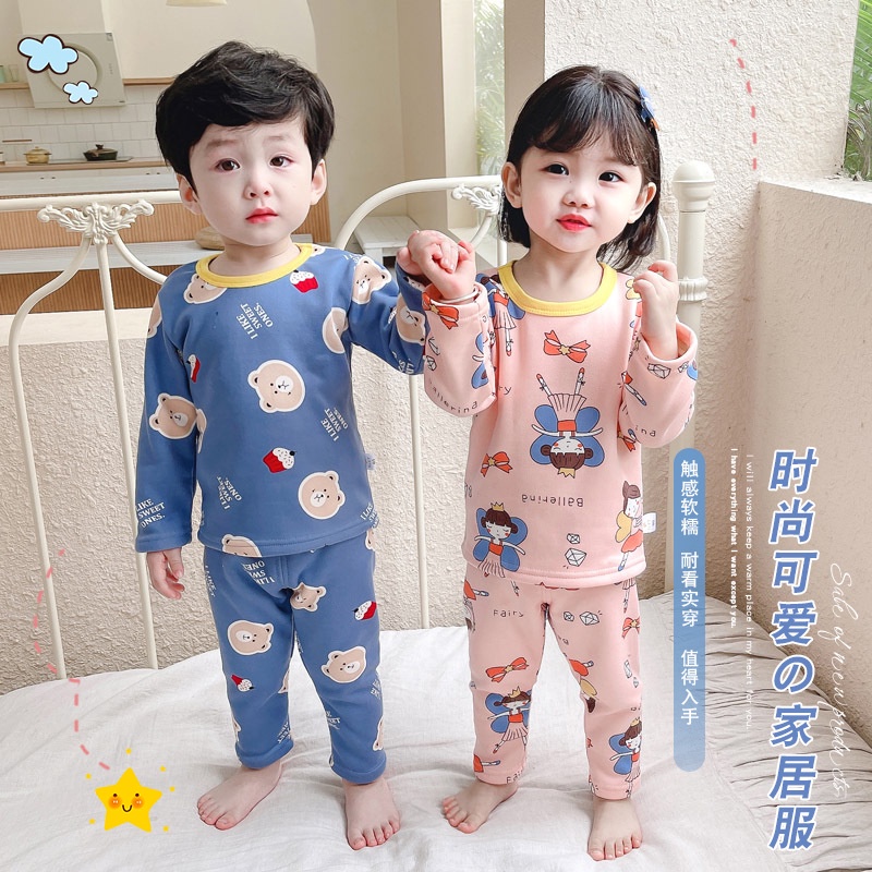 Bộ đồ ngủ dài tay mềm mại in họa tiết hoạt hình chobé