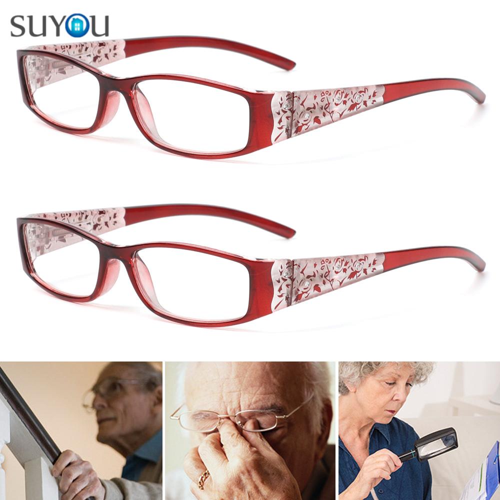 SUYOU Men Women Fashion Presbyopic Eyewear Anti-blue Rays Printing Eyeglasses Anti Blue Light Reading Glasses Vision Care Ultralight Retro Classic...