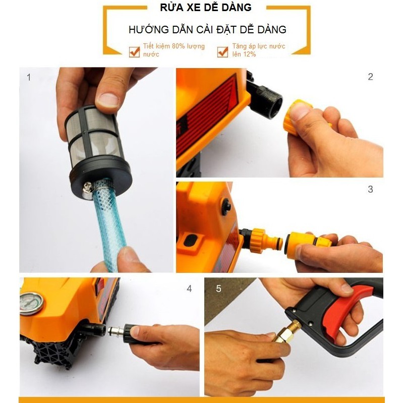 Máy rửa xe áp lực cao DOS - Máy rửa xe công suất lớn - Máy rửa xe áp lực nước cực mạnh