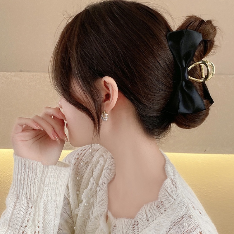 Kẹp Tóc Hình Nơ Bằng Kim Loại Thời Trang Hàn Quốc Đơn Giản Cho Nữ