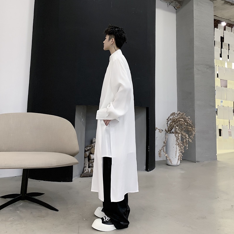 Áo Sơ Mi Tay Dài Giả Hai Lớp Phong Cách Yamamoto Nhật Bản Thời Trang Mùa Hè Dành Cho Nam