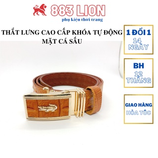 Thắt lưng nam - dây nịt da bò vân cá sấu cao cấp vàng bò