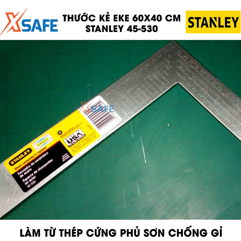 Thước kẻ Eke STANLEY gia công thép cứng không gỉ Thước đo góc Stanley thiết kế thông minh tiện ích, chất liệu cao cấp