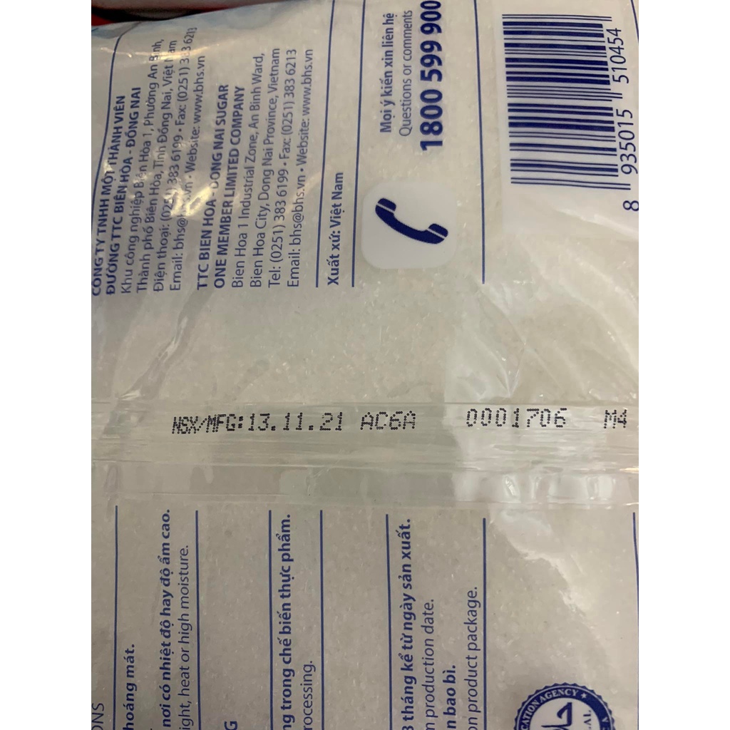 Đường tinh luyện Biên Hòa Pure gói 1kg