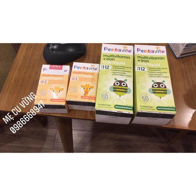 Pentavit 0-3 và ptavit mutilvitamin +iron 1-12 200ml