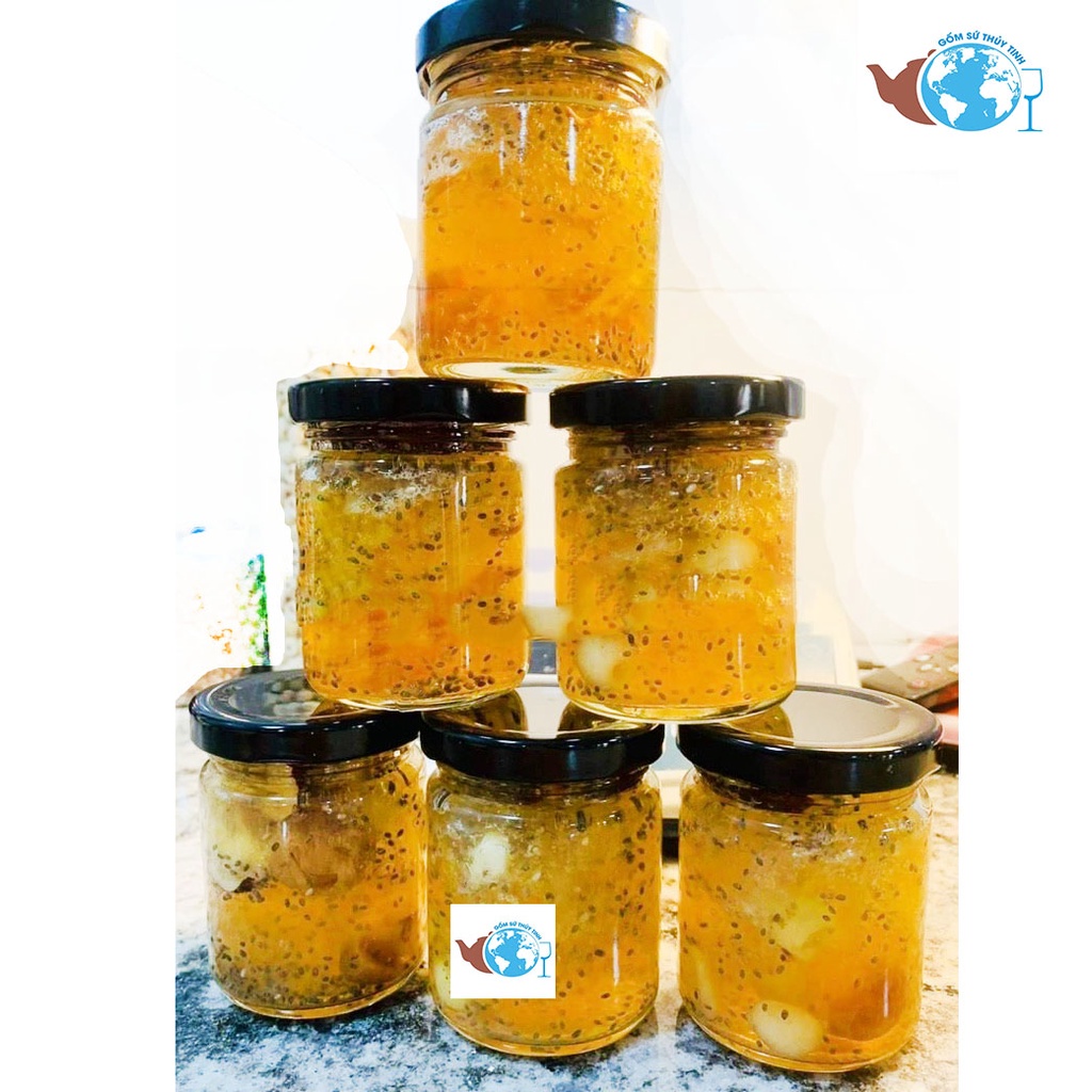 Bộ 10 hũ đưng yến 100ml TRÒN bằng thủy tinh nắp thiếc vặn, hũ thủy tinh chưng yến hoặc làm sữa chua an toàn tái sử dụng