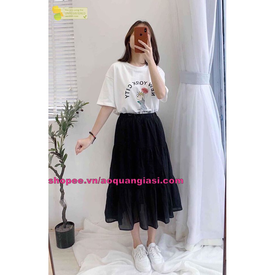 chân váy nữ voan tầng midi mt1010, mt819, mt821, mt949, mt153 AQGS màu đen, trắng freesize duyên dáng, đáng yêu | BigBuy360 - bigbuy360.vn