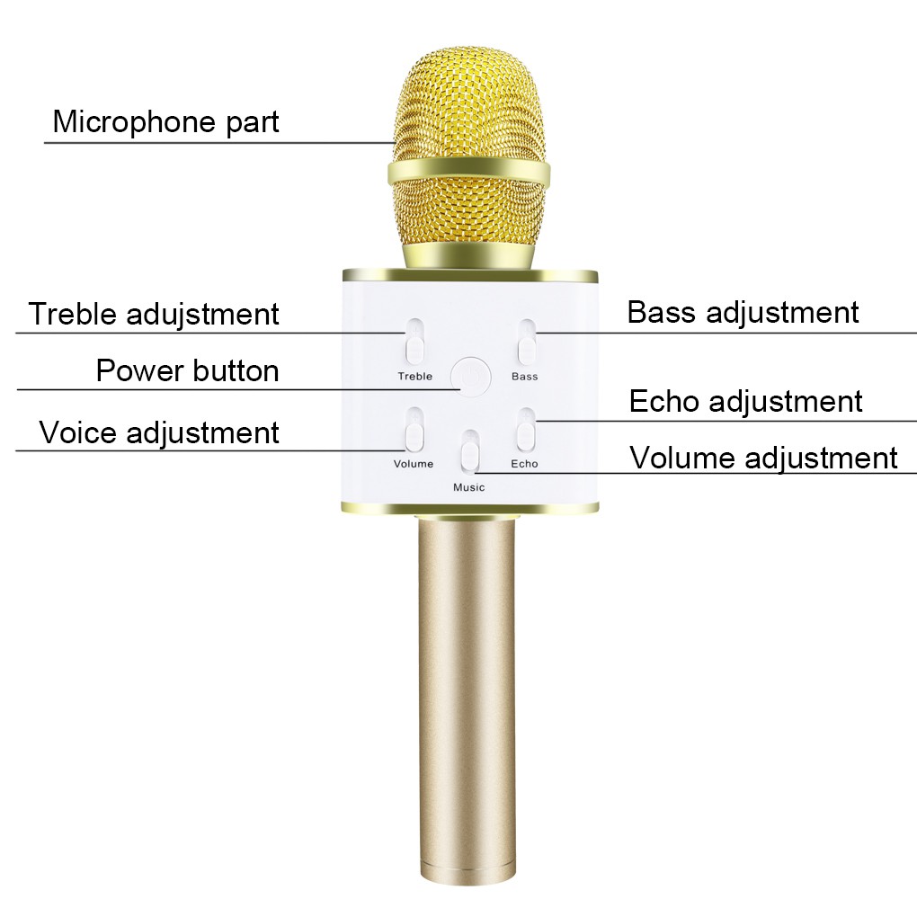 Q7 Magic Karaoke Microphone Phone KTV Player Wireless Bluetooth MIC Speaker Record Music