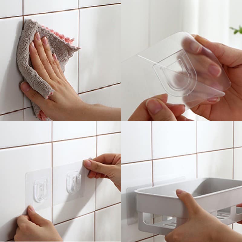 Kệ Nhựa Đựng Đồ Treo Tiện Lợi ,Kèm Miếng Dán 0263