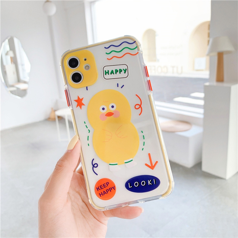 Ốp iphone - Ốp lưng Chú gà happy trong 4 góc 6s 6splus 7 8 7plus 8plus x xs xsmax 11promax - Awifi Case V4-4 | BigBuy360 - bigbuy360.vn