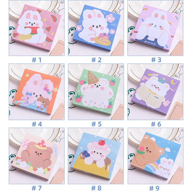 Set 80 giấy ghi chú họa tiết hoạt hình xinh xắn