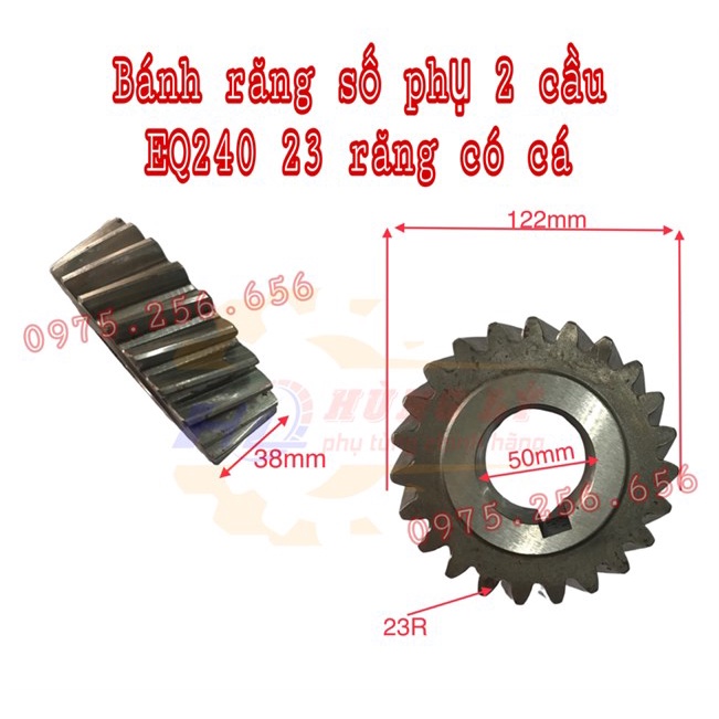 Bánh răng số phụ 2 cầu 240 23 răng có cá (dầy 38mm Lỗ phi 50) JD phụ tùng ô tô phụ tùng Hùng Lỳ