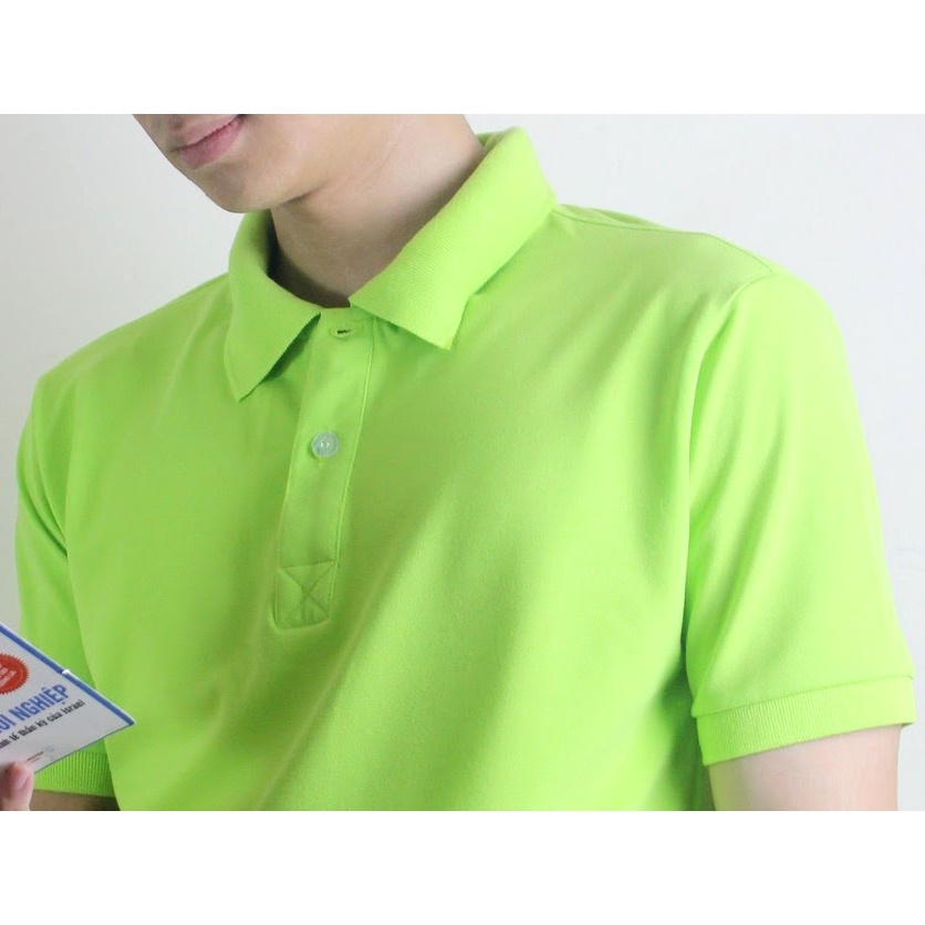Áo Thun Có Cổ Cá Sấu Polo Andromeda Ngắn Tay Màu Xanh Chuối Đồng Phục Dùng Chung Cho Nam Và Nữ