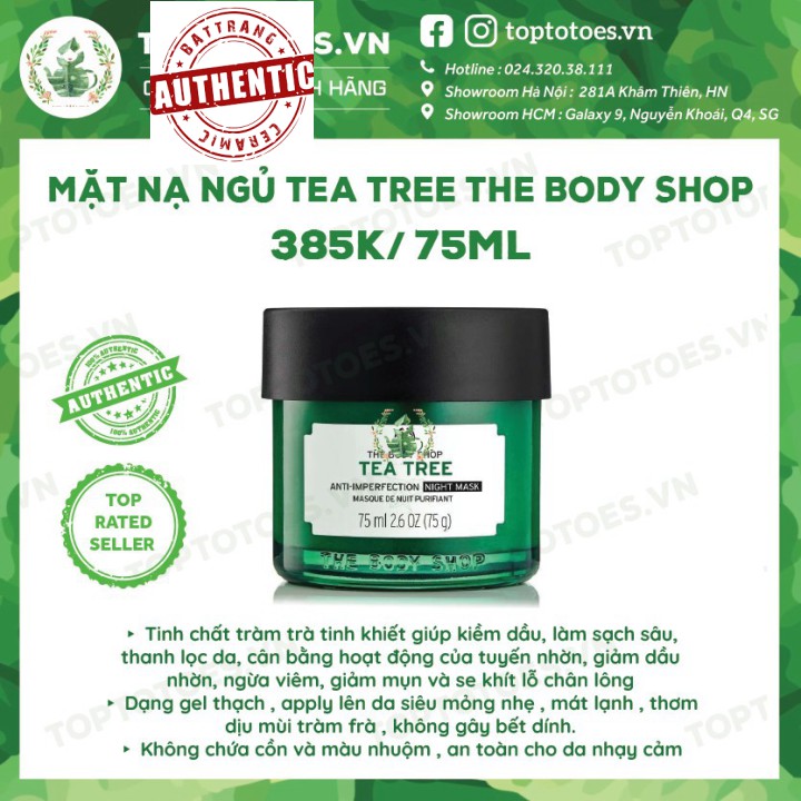 Mặt nạ ngủ The Body Shop Tea Tree Anti-imperfection Night Mask ngừa và giảm mụn, thanh lọc da, kiềm dầu