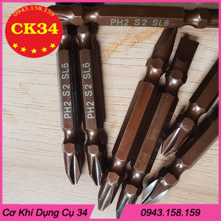 Bộ tô vít 2 đầu bake và 2 cạnh dài 65mm