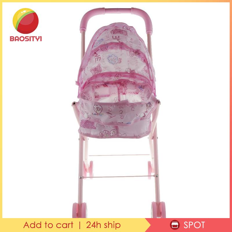 [Baosity 1] Đồ Chơi Búp Bê Em Bé Đẩy Xe Đẩy Màu Hồng
