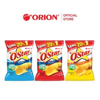 Combo 3 Bánh Snack O'star Vị Kim Chi, Muối, Tảo Biển 108g/bịch