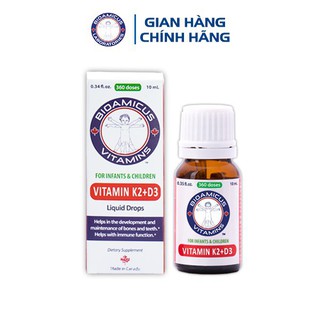 Bioamicus Vitamin D3K2-MK7 10ml chính hãng Canada