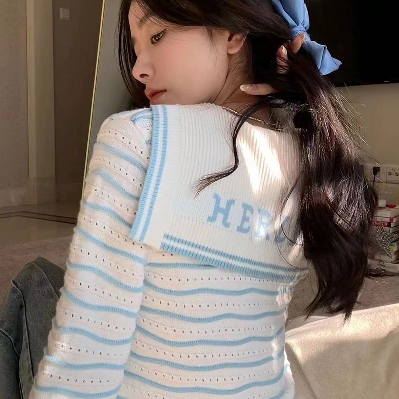 Áo Khoác Cardigan Dệt Kim Hoạ Tiết Kẻ Sọc Cho Phái Nữ  tao bao