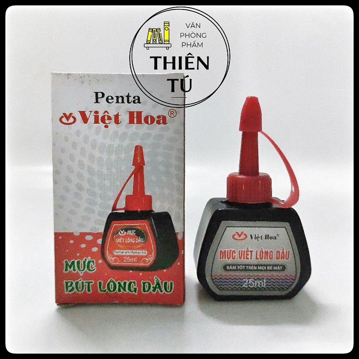 Mực bút lông dầu Penta, Mực bút dạ màu Việt Hoa 3 màu xanh/đỏ/đen