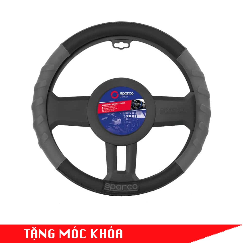 BỌC VÔ LĂNG SPARCO 1117GR | 2 MÀU ĐEN XÁM, TAY NẮM GÂN DẬP NỔI