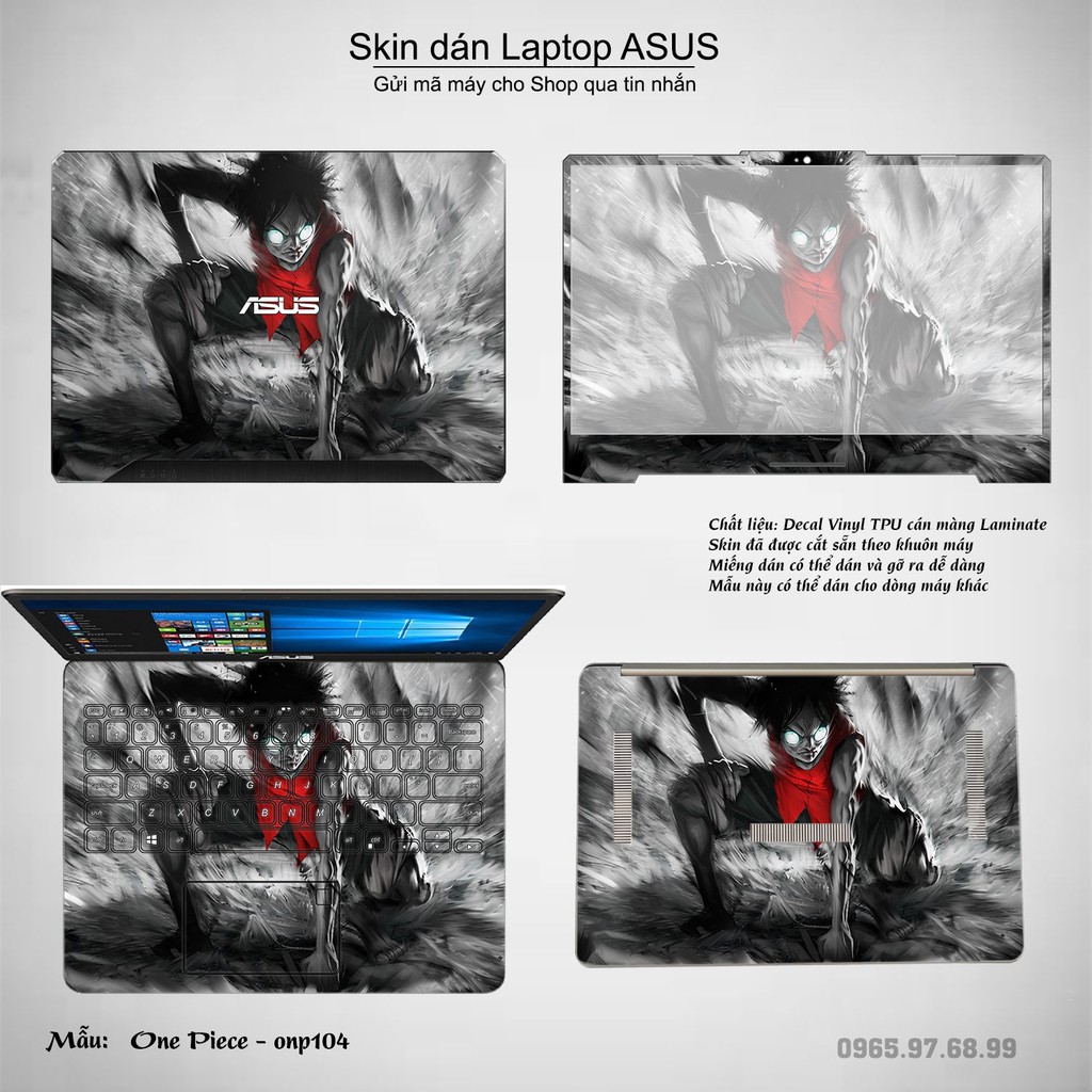 Skin dán Laptop Asus in hình One Piece _nhiều mẫu 10 (inbox mã máy cho Shop)