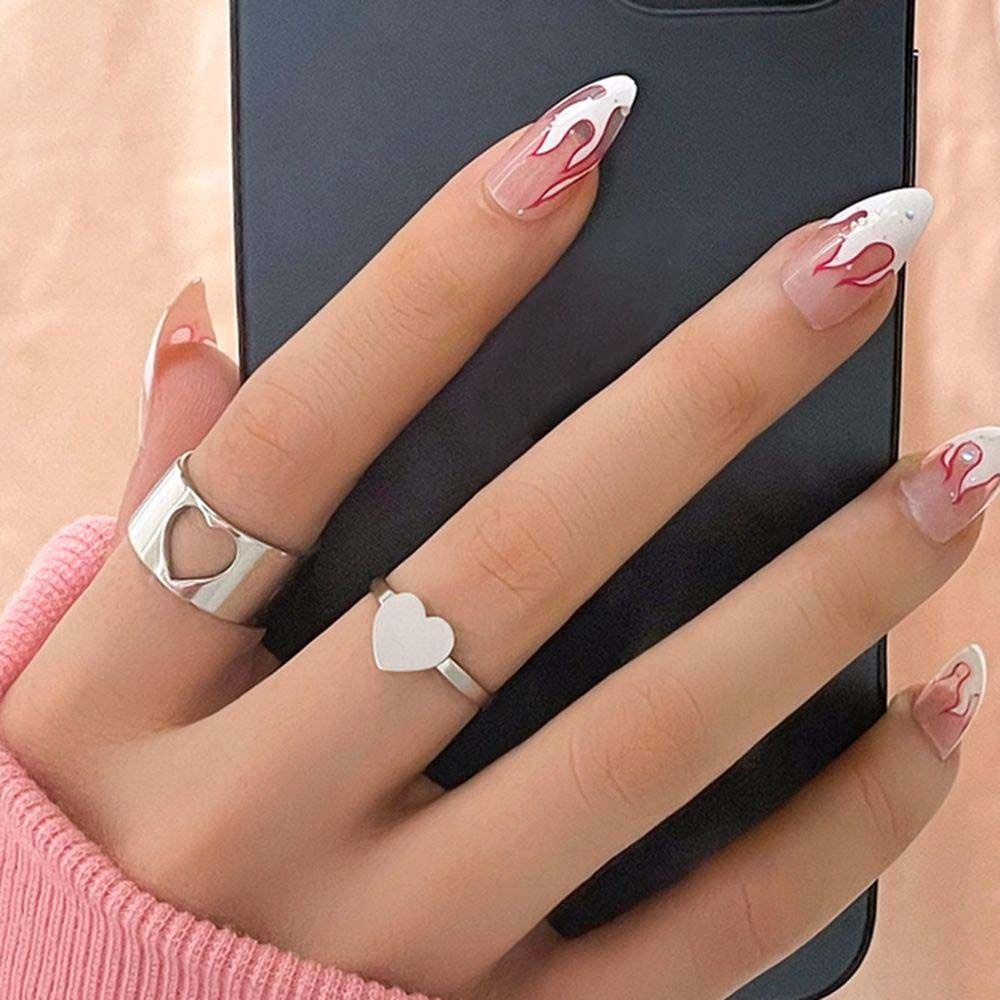 LILYES Nhẫn Đôi Hình Bướm Trái Tim Mặt Trăng Ngôi Sao Thời Trang Có Thể Điều Chỉnh Cho