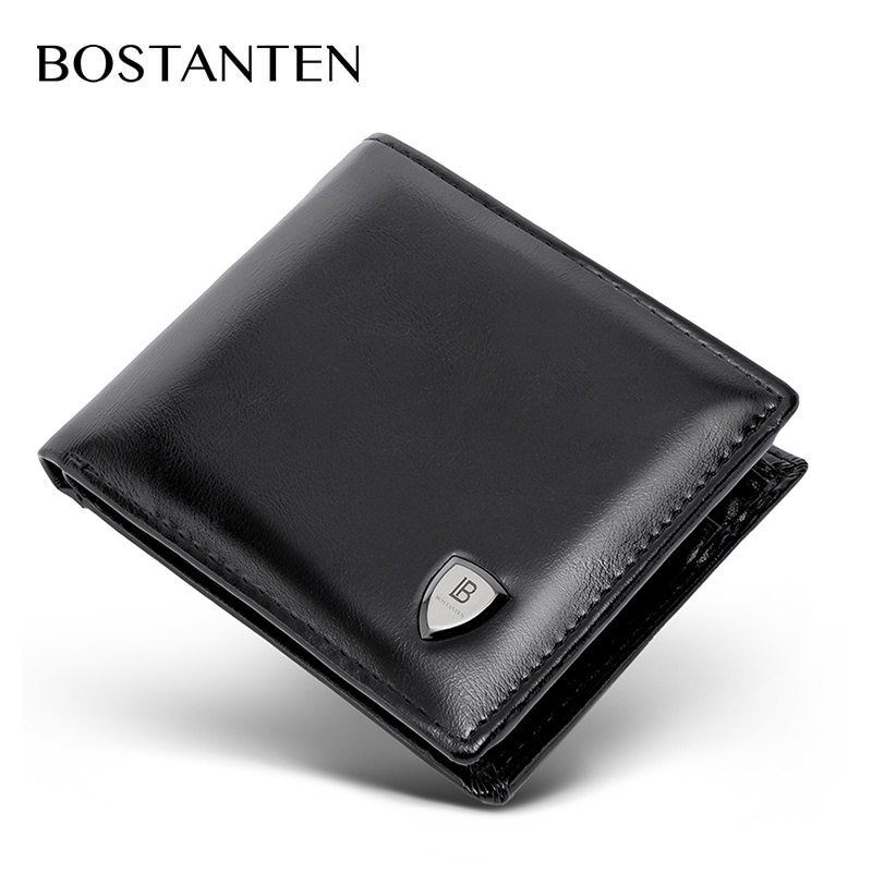 BOSTANTEN Ví Nam Đồng xu Dây kéo Da PU Gấp ba Màu đen / Nâu / Cà phê