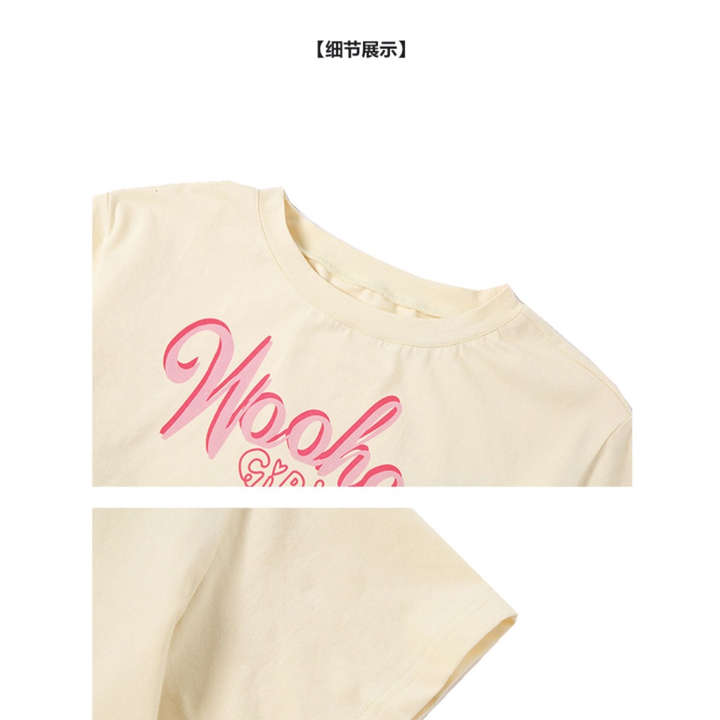 Áo Thun Ngắn Hai Mảnh In Chữ Phong Cách Âu Mỹ Hàng Mới Cho Nữ 2MZ5