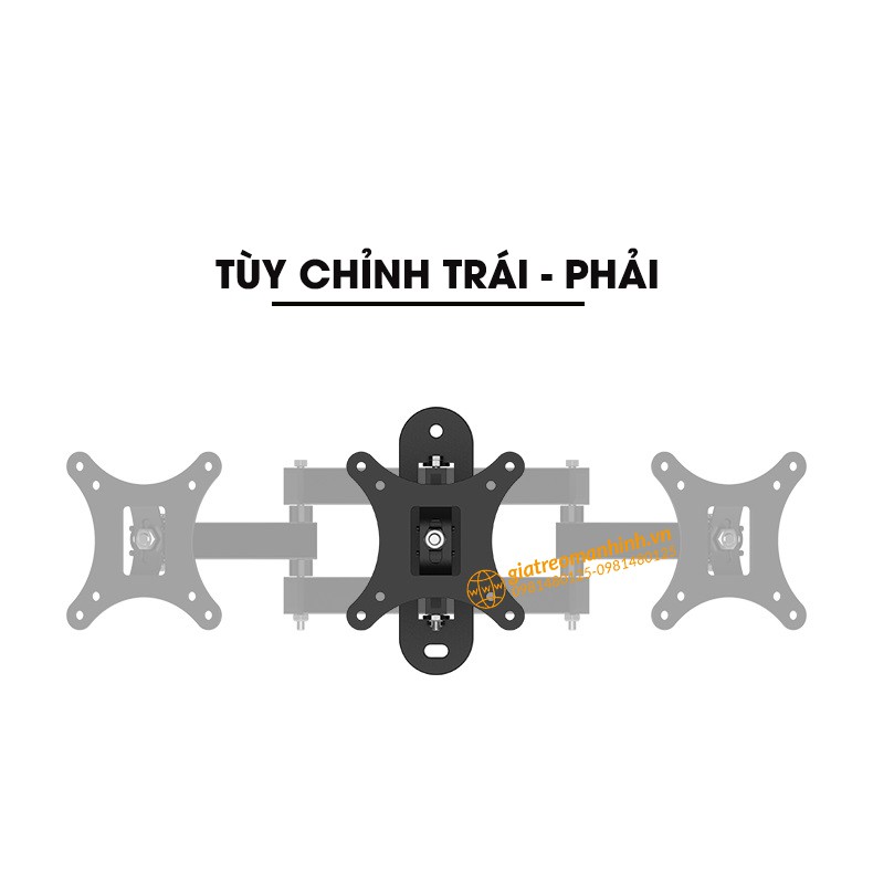 Giá Treo Màn Hình 17-27Inch (Upto 32&quot;) CP102 - Xoay 180 Độ Trái/Phải - Lắp Đặt Treo Tường