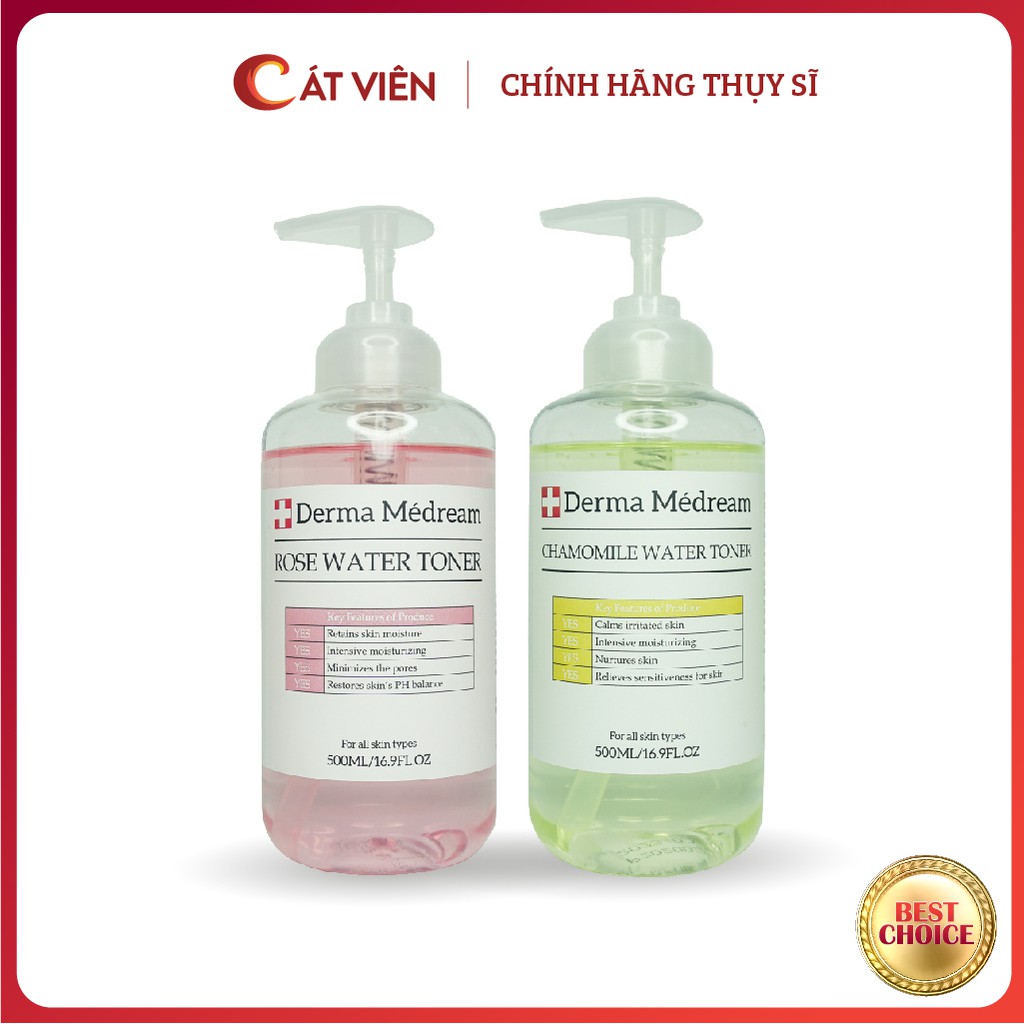 Nước hoa hồng Derma, toner dưỡng ẩm, làm sạch da, se khít lỗ chân lông, dưỡng trắng giảm mụn Me'dream Thụy Sỹ