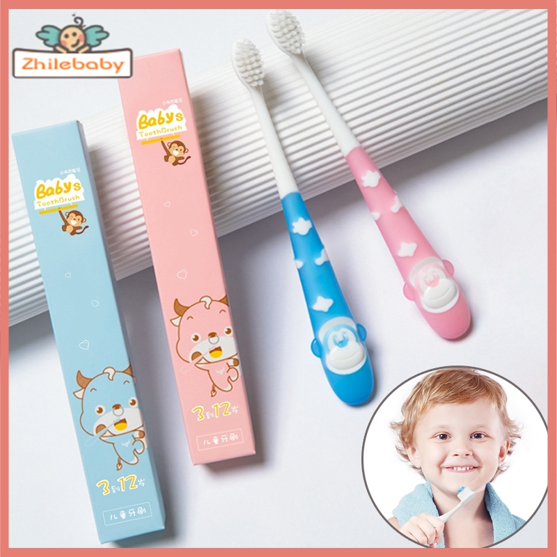 Bàn chải đánh răng mềm mại họa tiết hoạt hình dễ thương dành cho bé trai/bé gái 1-12 tuổi