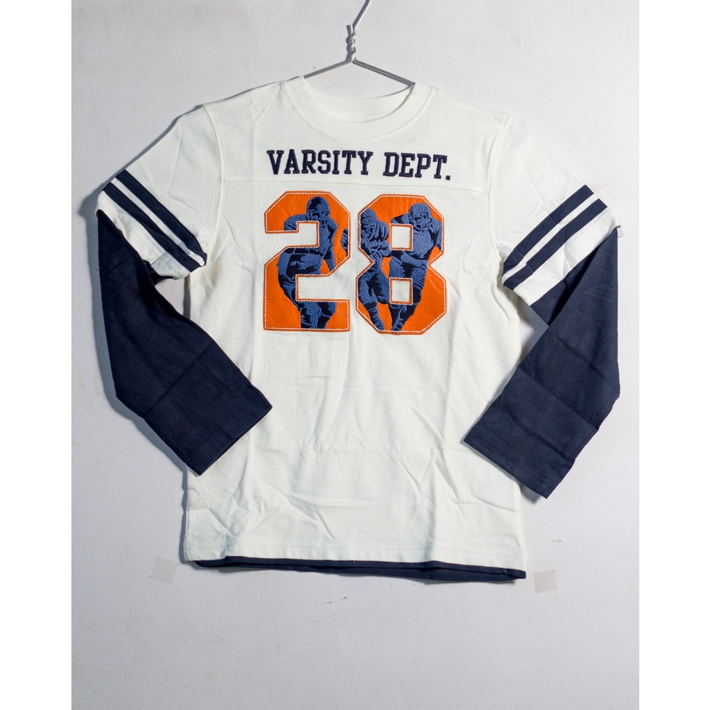Áo thun bé trai "FOOTBALL CHAMP" Varsity Dept. #28 LS Pullover Gymboree