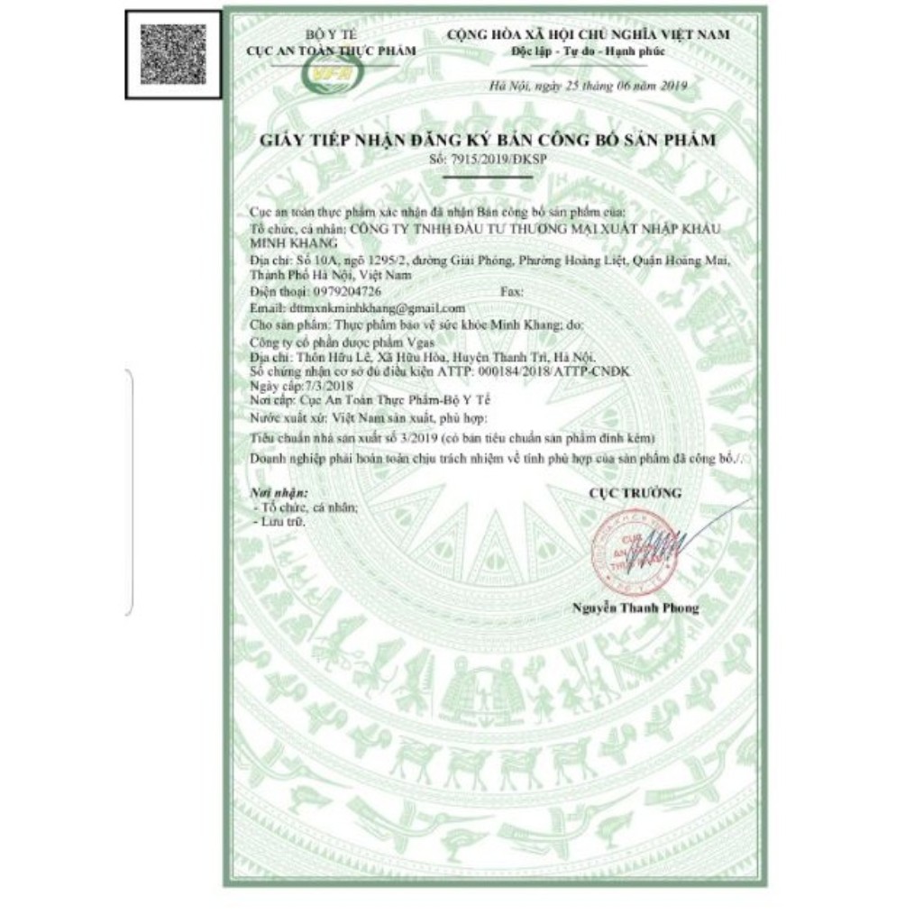 Cao Ho Minh Khang - Hỗ trợ giảm ho, long đờm