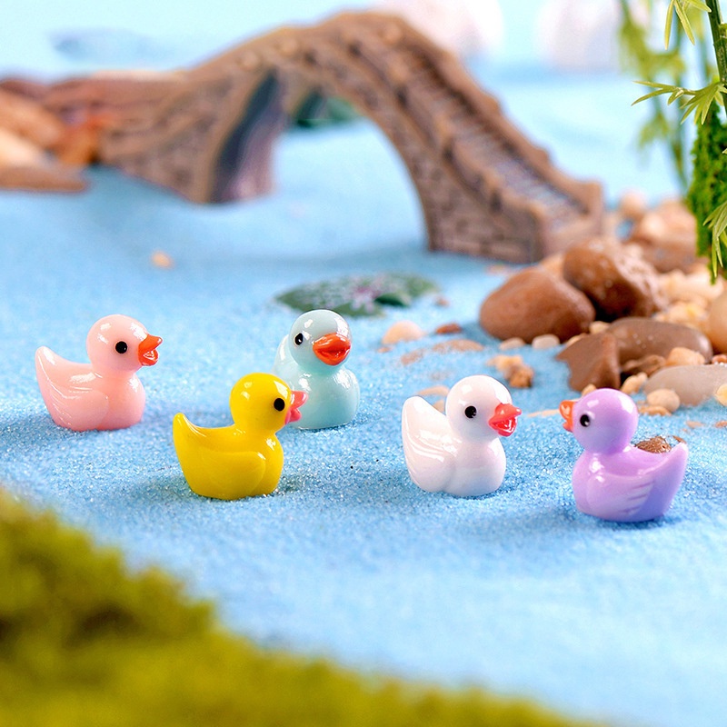 Bộ 7 Tượng Vịt Con Mini Dễ Thương Dùng Trang Trí Xe Hơi