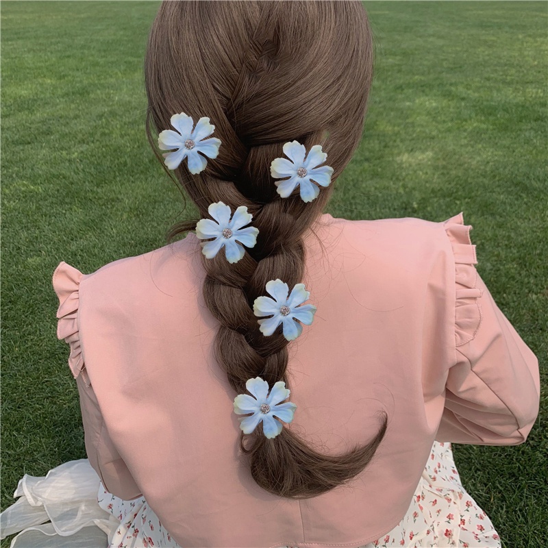 Haimeikang Set 5 Kẹp Tóc Đính Đá Nhiều Màu Sắc Thời Trang